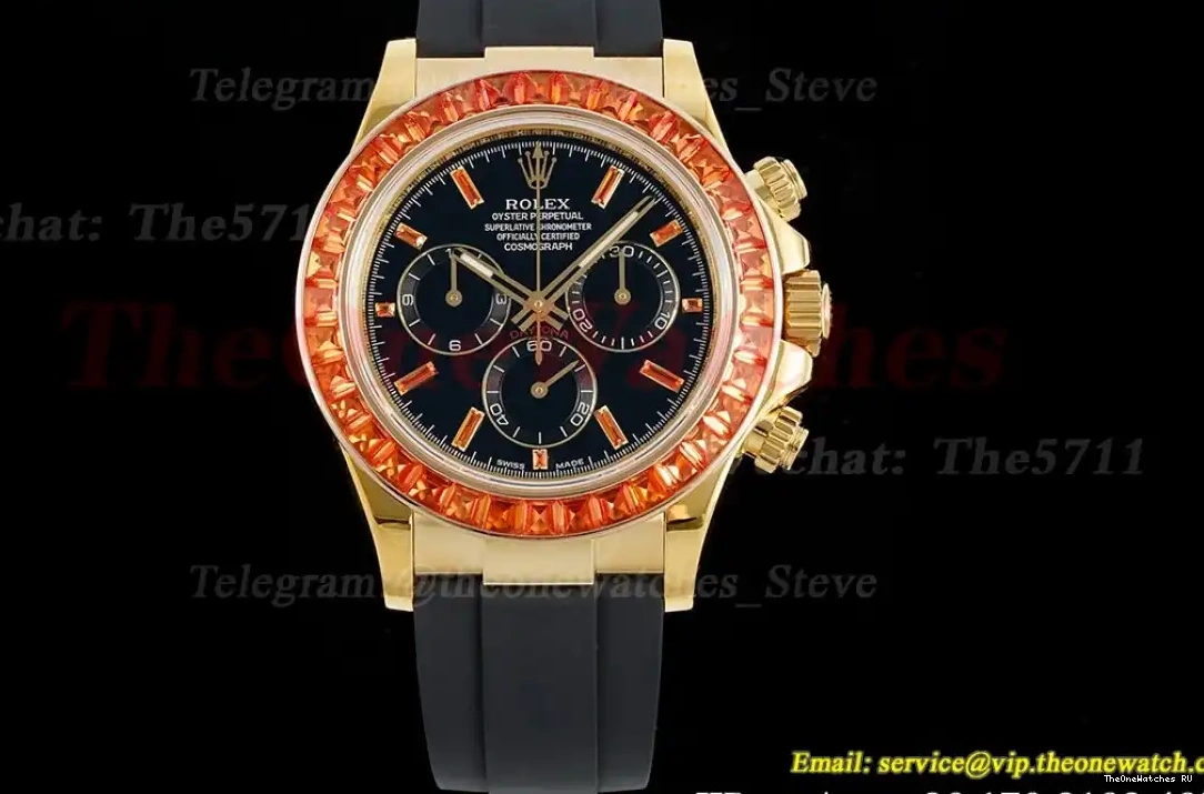 RU Gem Daytona N6F 40mm Dia YG 116518 DD4130 Black 0401